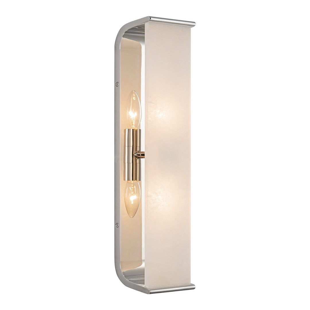 Abbott Two Light Vanity in Polished Nickel/Alabaster Alora Canada