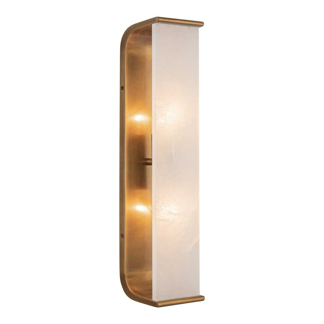 Abbott Two Light Vanity in Vintage Brass/Alabaster Alora Canada