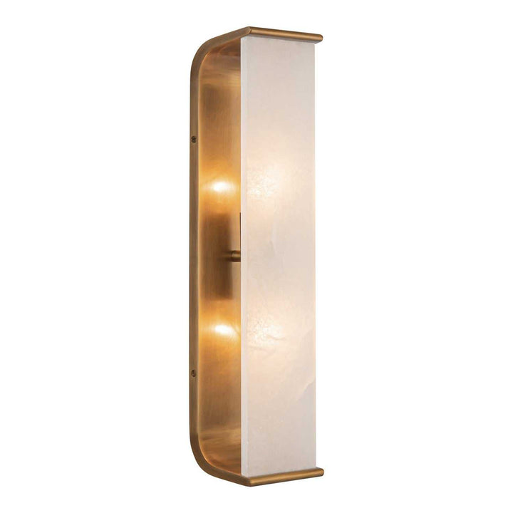 Alora Canada - WV327019VBAR - Two Light Vanity - Abbott - Vintage Brass/Alabaster