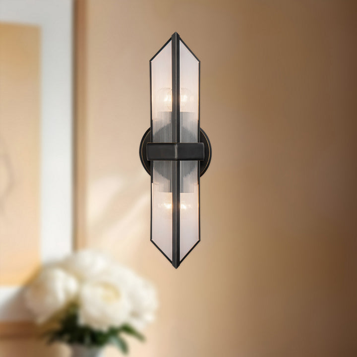 Alora Canada - WV332815UBCR - Two Light Vanity - Cairo - Urban Bronze/Ribbed Glass
