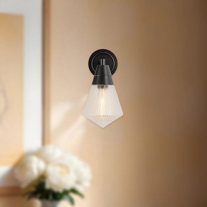Alora Canada - WV348106UBPG - One Light Wall Sconce - Willard - Urban Bronze/Prismatic Glass
