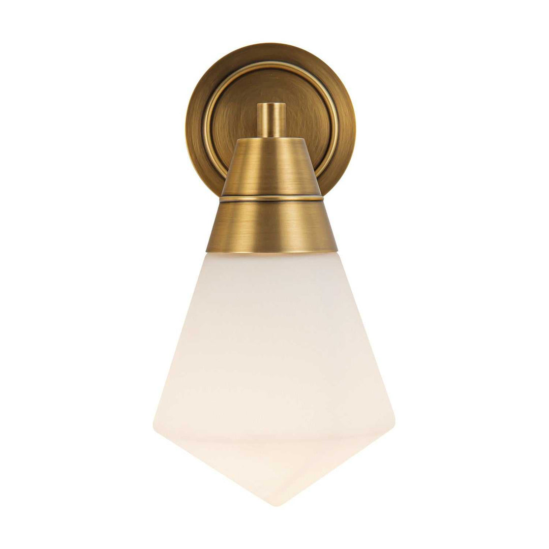 Alora Canada - WV348106VBOP - One Light Wall Sconce - Willard - Vintage Brass/Opal Matte Glass