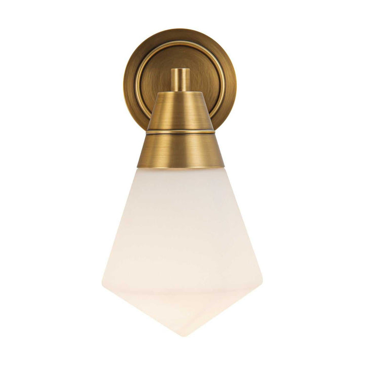 Alora Canada - WV348106VBOP - One Light Wall Sconce - Willard - Vintage Brass/Opal Matte Glass