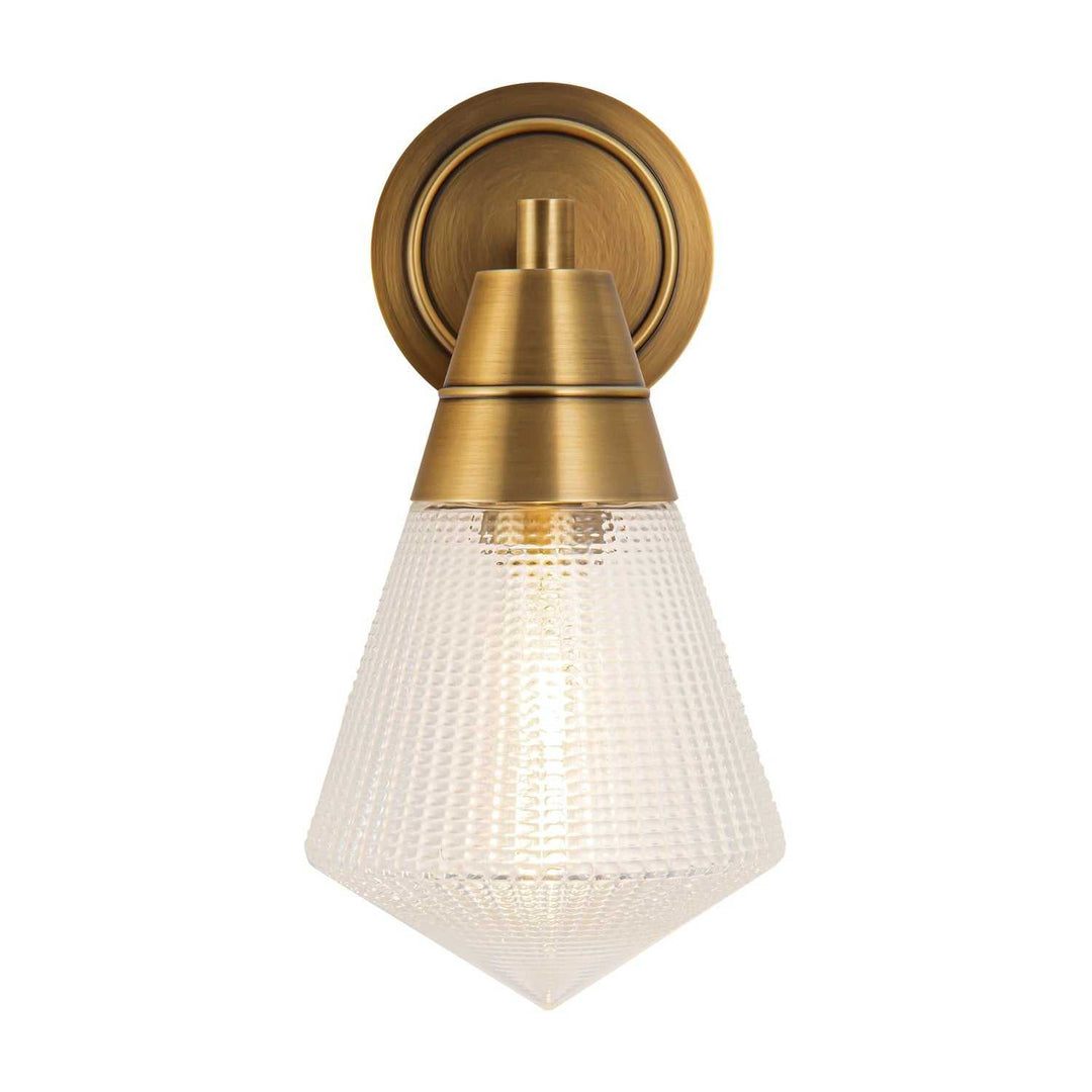 Alora Canada - WV348106VBPG - One Light Wall Sconce - Willard - Vintage Brass/Prismatic Glass