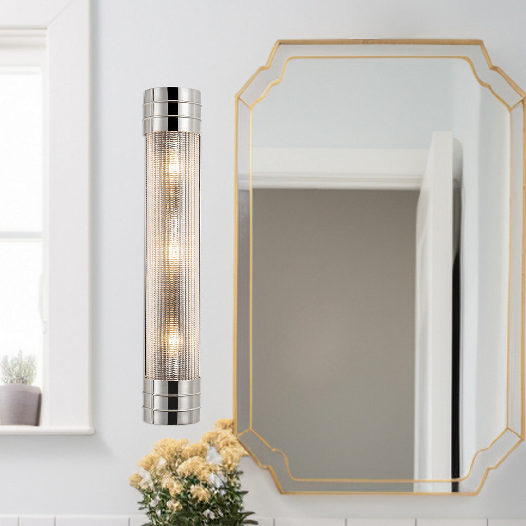 Alora Canada - WV348224PNPG - Three Light Vanity - Willard - Polished Nickel/Prismatic Glass