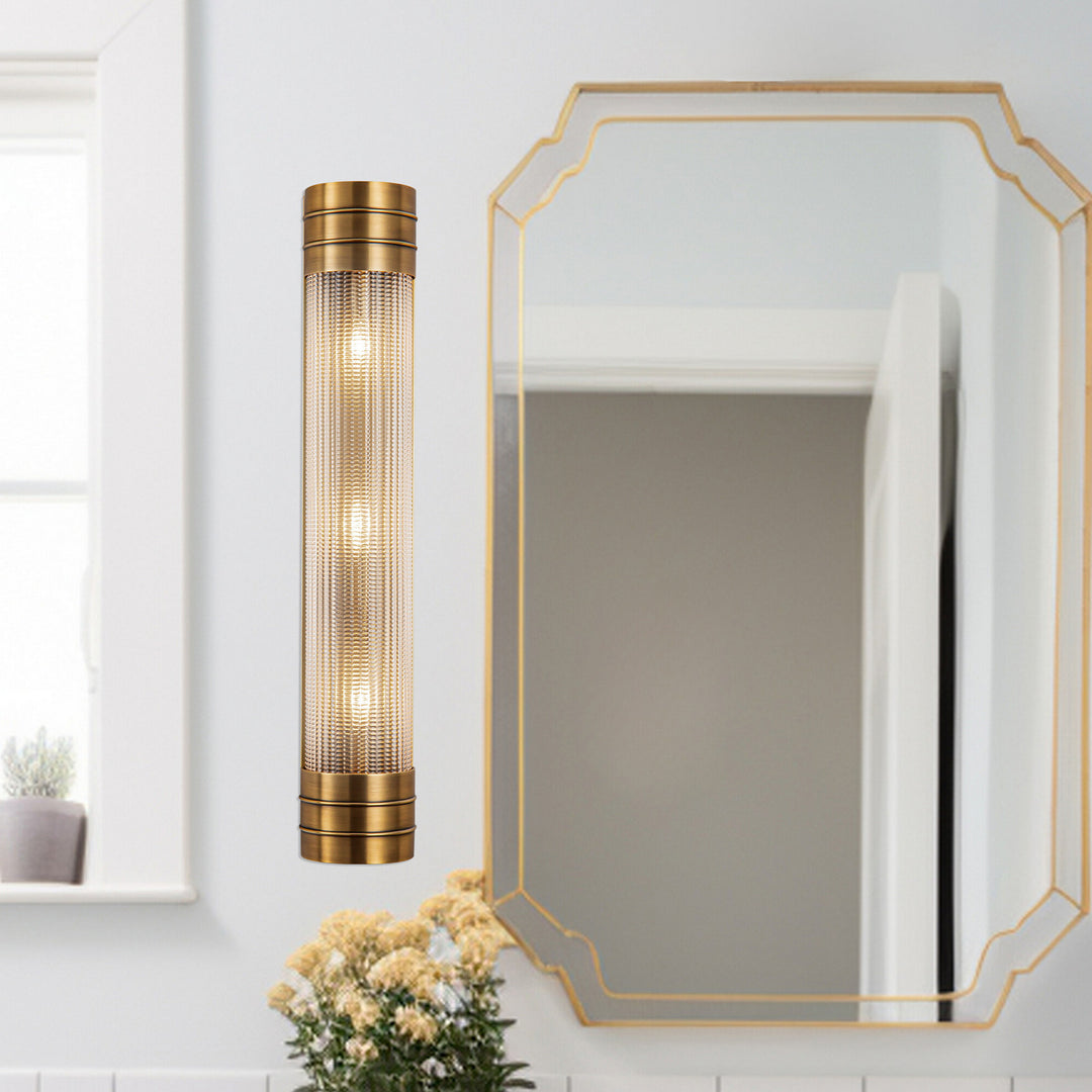 Alora Canada - WV348224VBPG - Three Light Vanity - Willard - Vintage Brass/Prismatic Glass