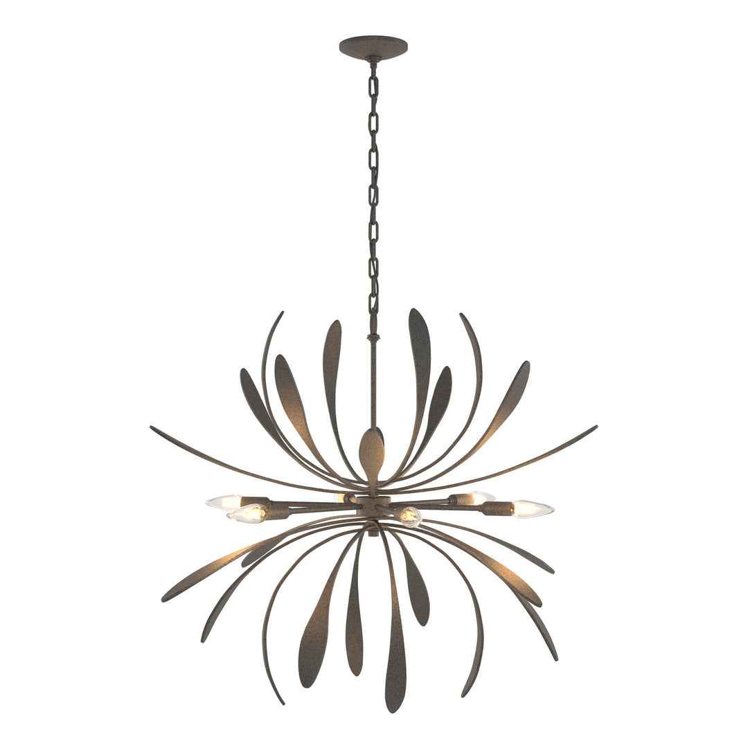 Hubbardton Forge Canada - 104350-SKT-20 - Six Light Chandelier - Dahlia - Natural Iron
