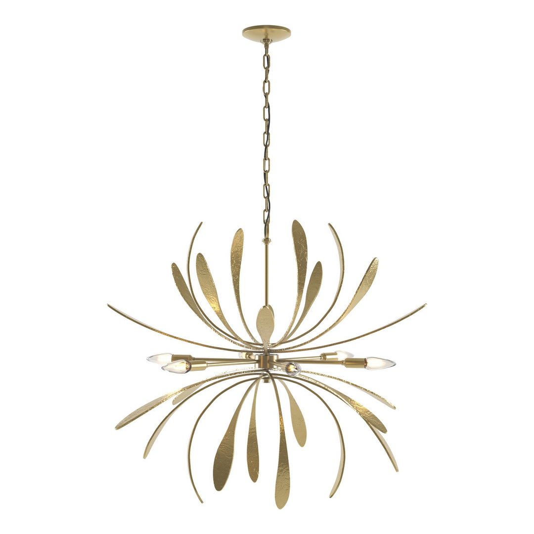 Hubbardton Forge Canada - 104350-SKT-86 - Six Light Chandelier - Dahlia - Modern Brass