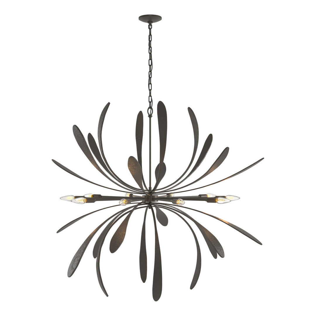 Hubbardton Forge Canada - 104355-SKT-07 - Ten Light Chandelier - Dahlia - Dark Smoke