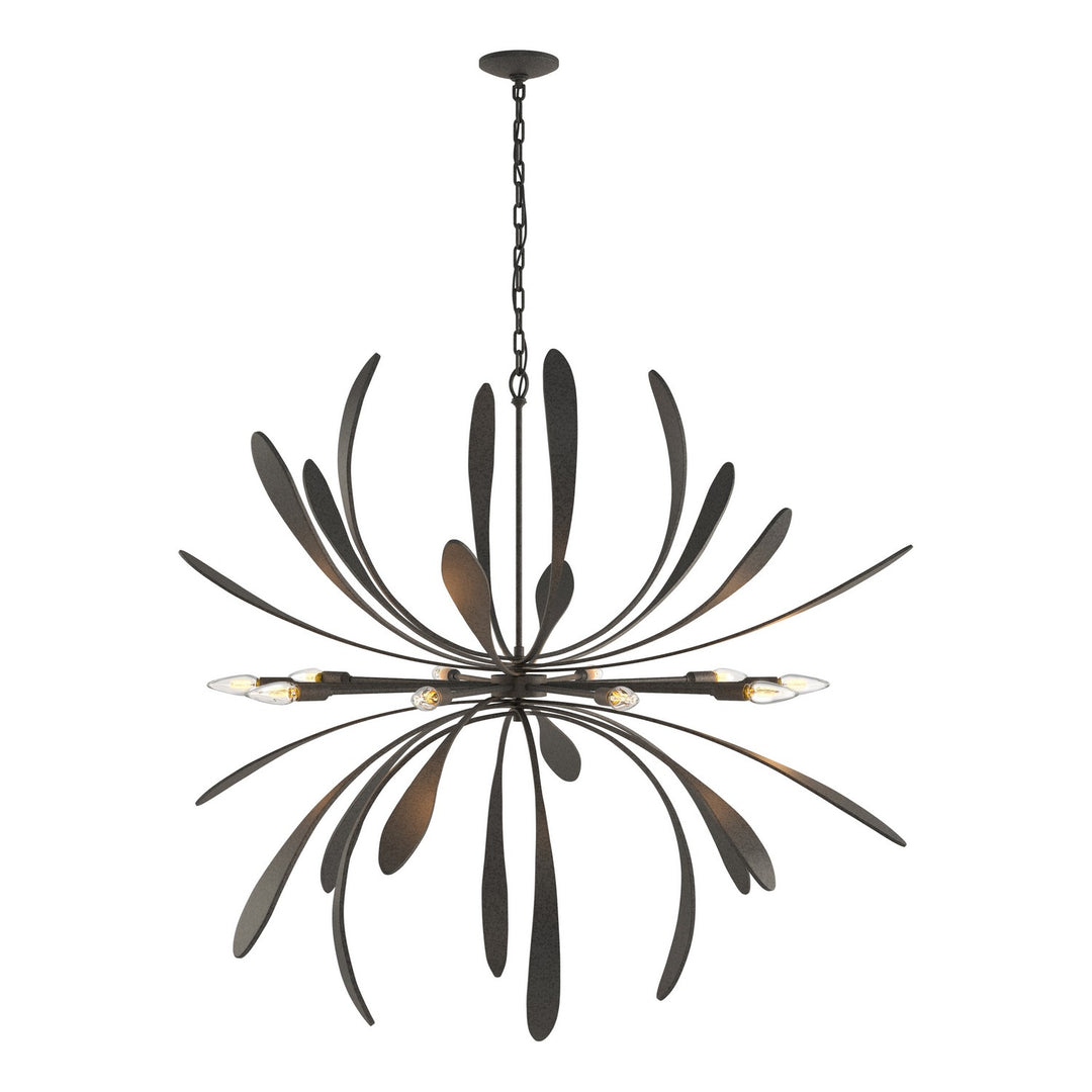 Hubbardton Forge Canada - 104355-SKT-20 - Ten Light Chandelier - Dahlia - Natural Iron