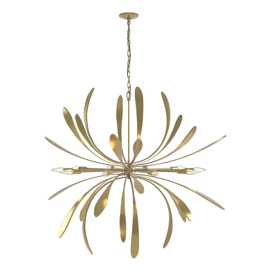 Hubbardton Forge Canada - 104355-SKT-86 - Ten Light Chandelier - Dahlia - Modern Brass