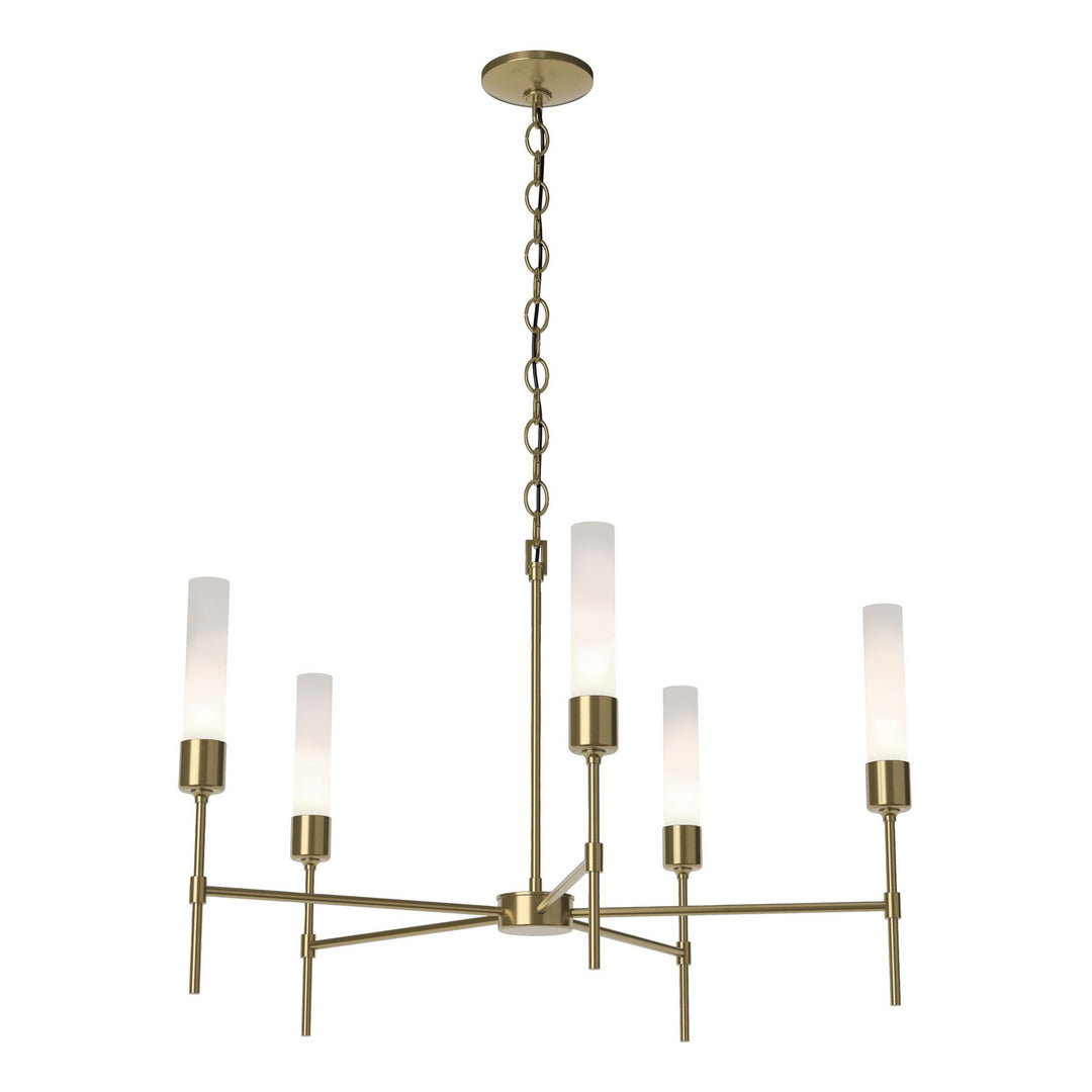 Hubbardton Forge Canada - 105045-SKT-86-FD0611 - Five Light Chandelier - Vela - Modern Brass