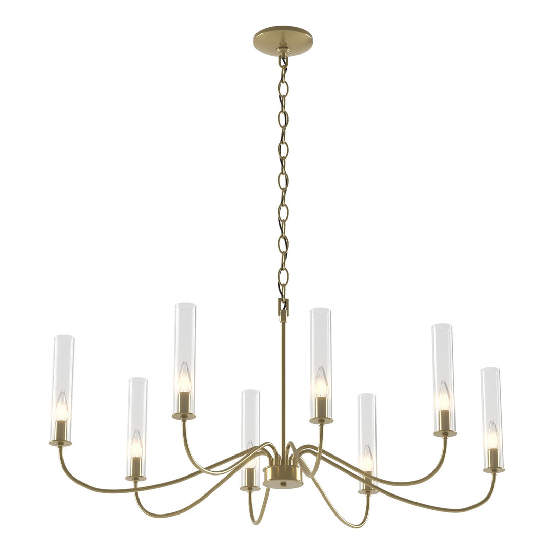 Hubbardton Forge Canada - 105050-SKT-86-BR-ZM0611 - Eight Light Chandelier - Grace - Modern Brass