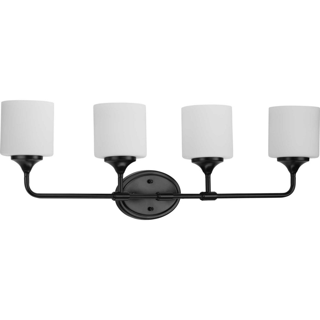 Lynzie Four Light Bath in Matte Black - available from The Lighting Shoppe, trusted by Canadian homeowners