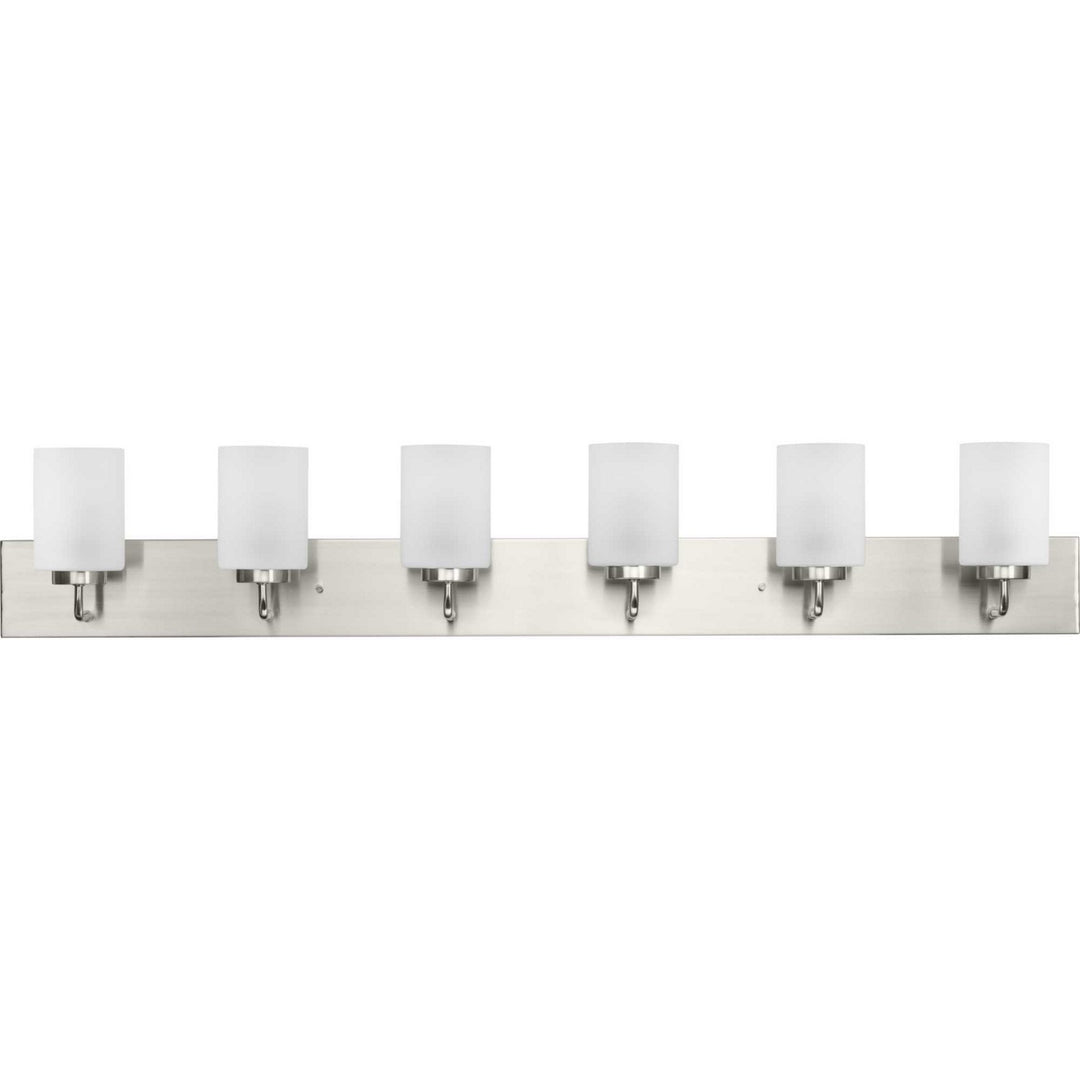 Merry Six Light Bath in Brushed Nickel - available from The Lighting Shoppe, trusted by Canadian homeowners