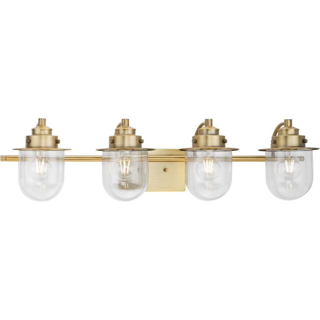Northlake Four Light Bath in Vintage Brass - available from The Lighting Shoppe, trusted by Canadian homeowners