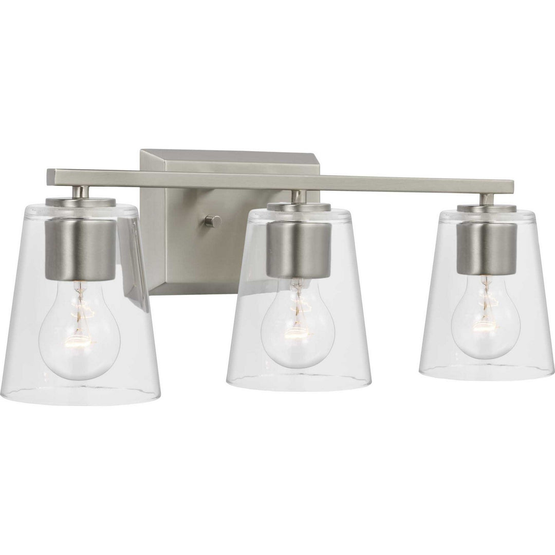 Vertex Three Light Bath in Brushed Nickel - available from The Lighting Shoppe, trusted by Canadian homeowners