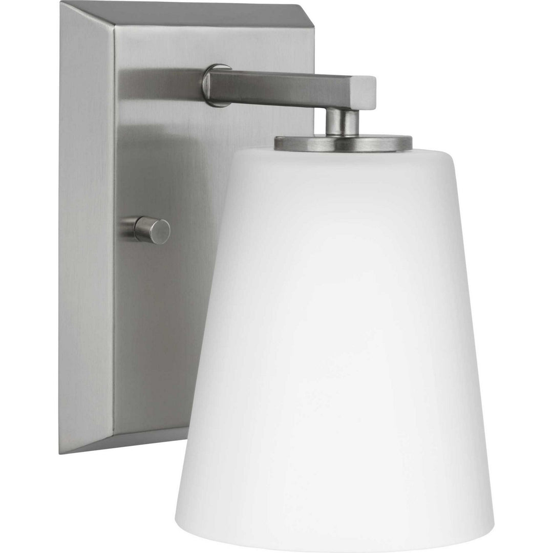 Vertex One Light Bath in Brushed Nickel - available from The Lighting Shoppe, trusted by Canadian homeowners