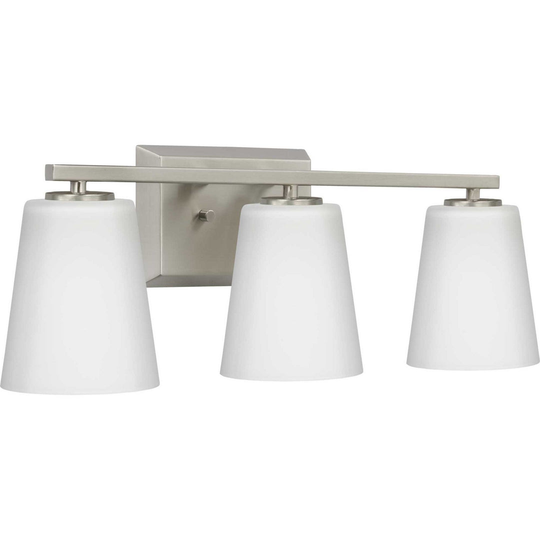 Vertex Three Light Bath in Brushed Nickel - available from The Lighting Shoppe, trusted by Canadian homeowners
