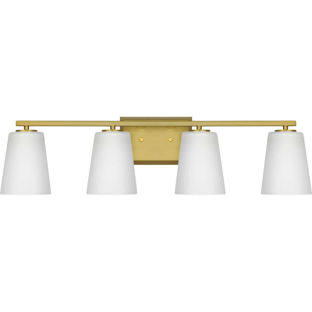 Vertex Four Light Bath in Brushed Gold - available from The Lighting Shoppe, trusted by Canadian homeowners