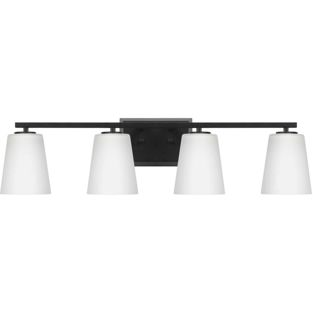 Vertex Four Light Bath in Matte Black - available from The Lighting Shoppe, trusted by Canadian homeowners