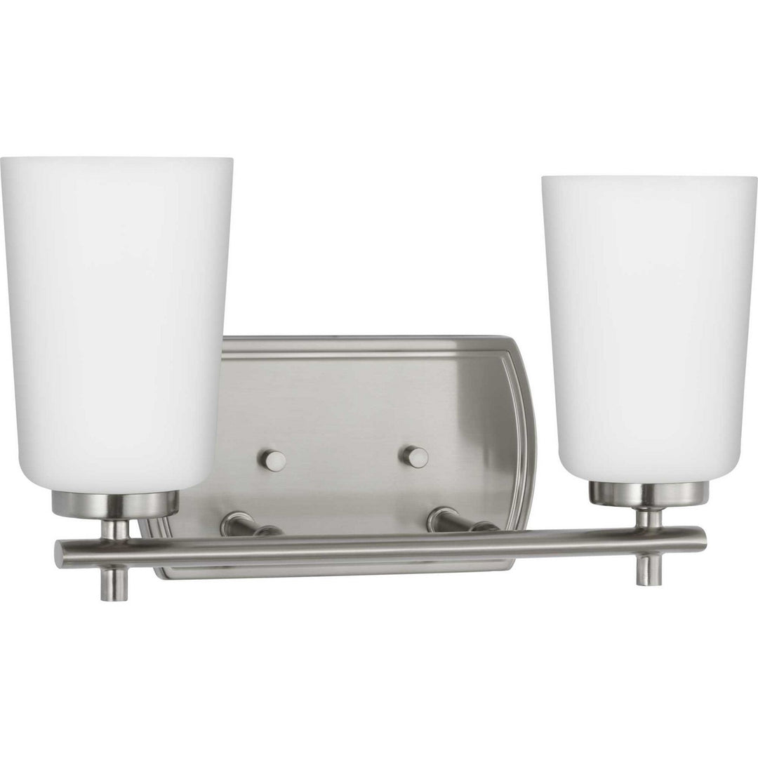 Adley Two Light Bath in Brushed Nickel - available from The Lighting Shoppe, trusted by Canadian homeowners