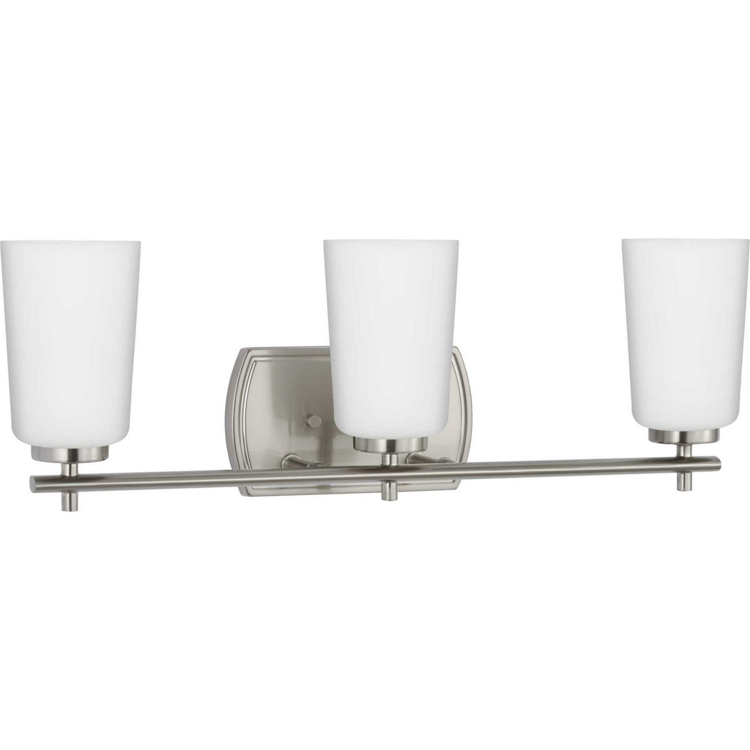 Adley Three Light Bath in Brushed Nickel - available from The Lighting Shoppe, trusted by Canadian homeowners