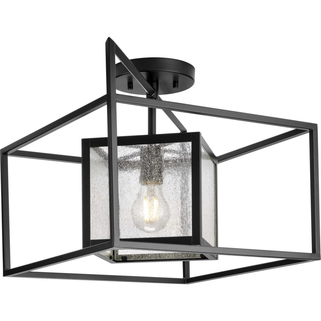 Progress Canada - P350256-31M - One Light Outdoor Semi Flush Mount - Navarre - Matte Black