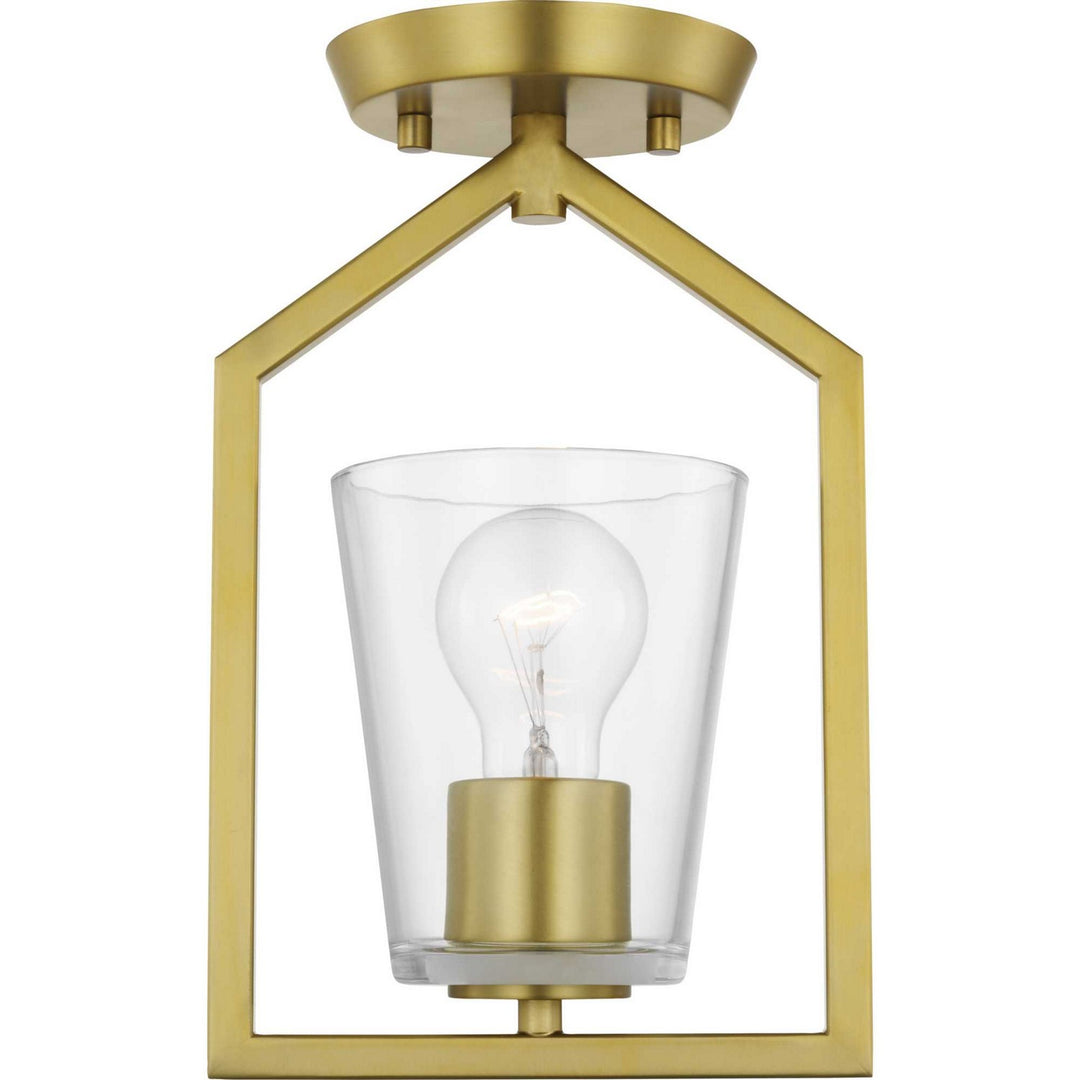 Progress Canada - P350258-191 - One Light Semi Flush Mount - Vertex - Brushed Gold