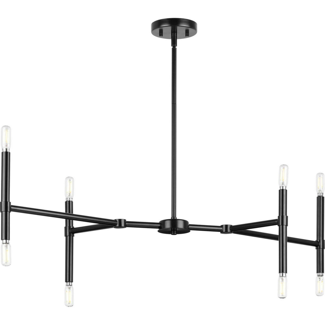 Arya Eight Light Linear Chandelier in Matte Black - available from The Lighting Shoppe, trusted by Canadian homeowners