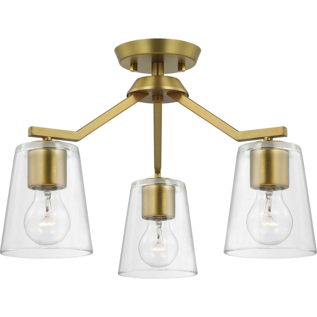 Progress Canada - P400340-191 - Three Light Chandelier Conv - Vertex - Brushed Gold