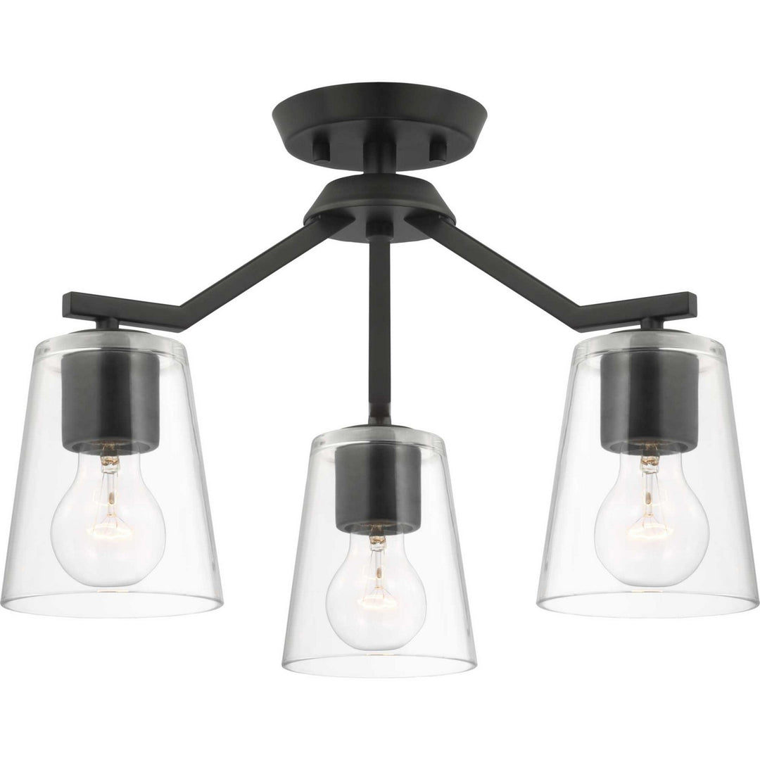 Vertex Three Light Chandelier Conv in Matte Black - available from The Lighting Shoppe, trusted by Canadian homeowners