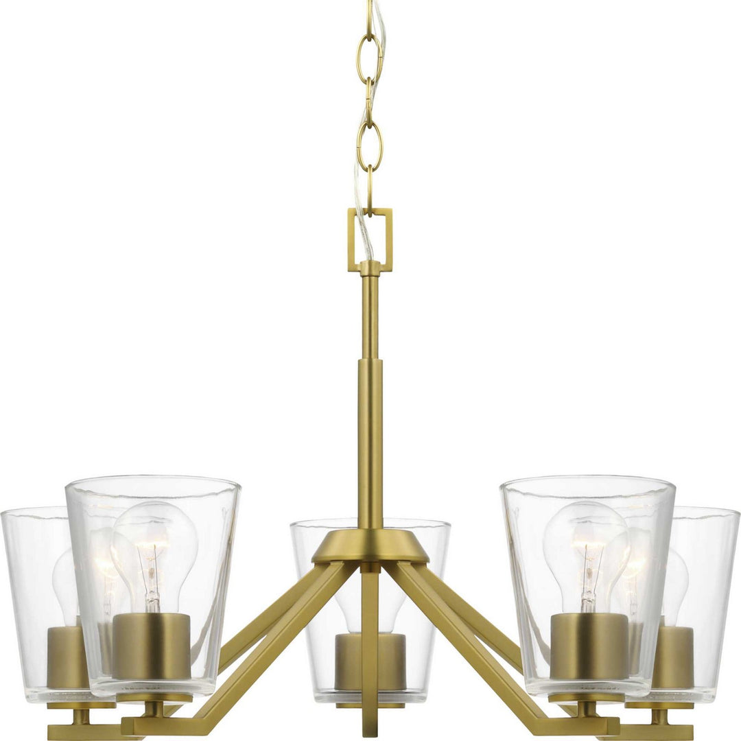 Progress Canada - P400341-191 - Five Light Chandelier - Vertex - Brushed Gold