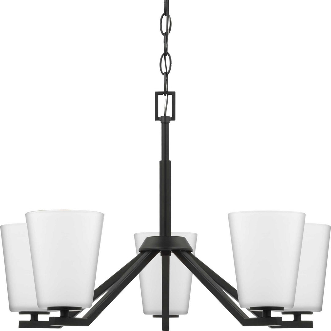 Vertex Five Light Chandelier in Matte Black - available from The Lighting Shoppe, trusted by Canadian homeowners