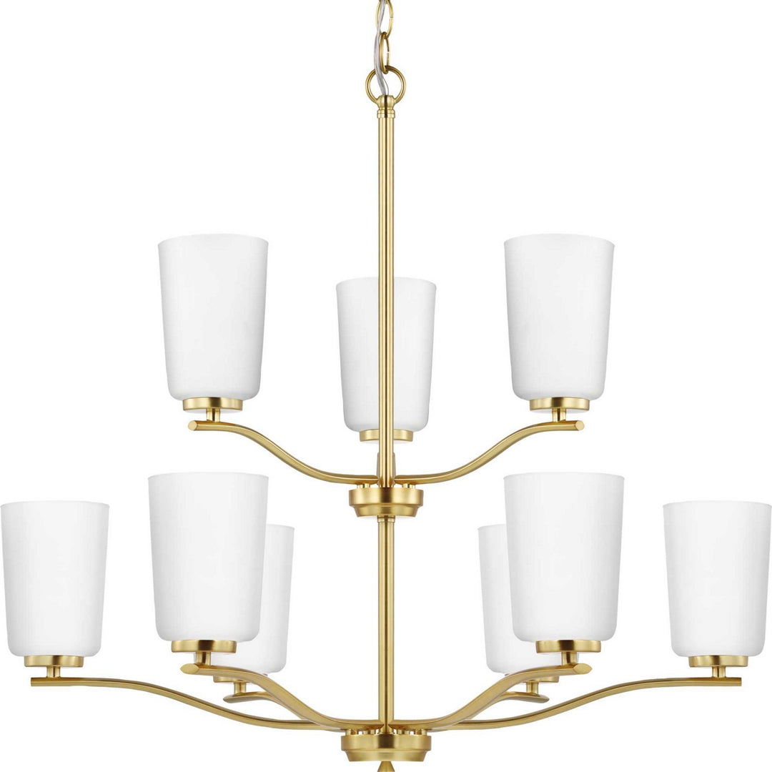 Progress Canada - P400351-012 - Nine Light Chandelier - Adley - Satin Brass