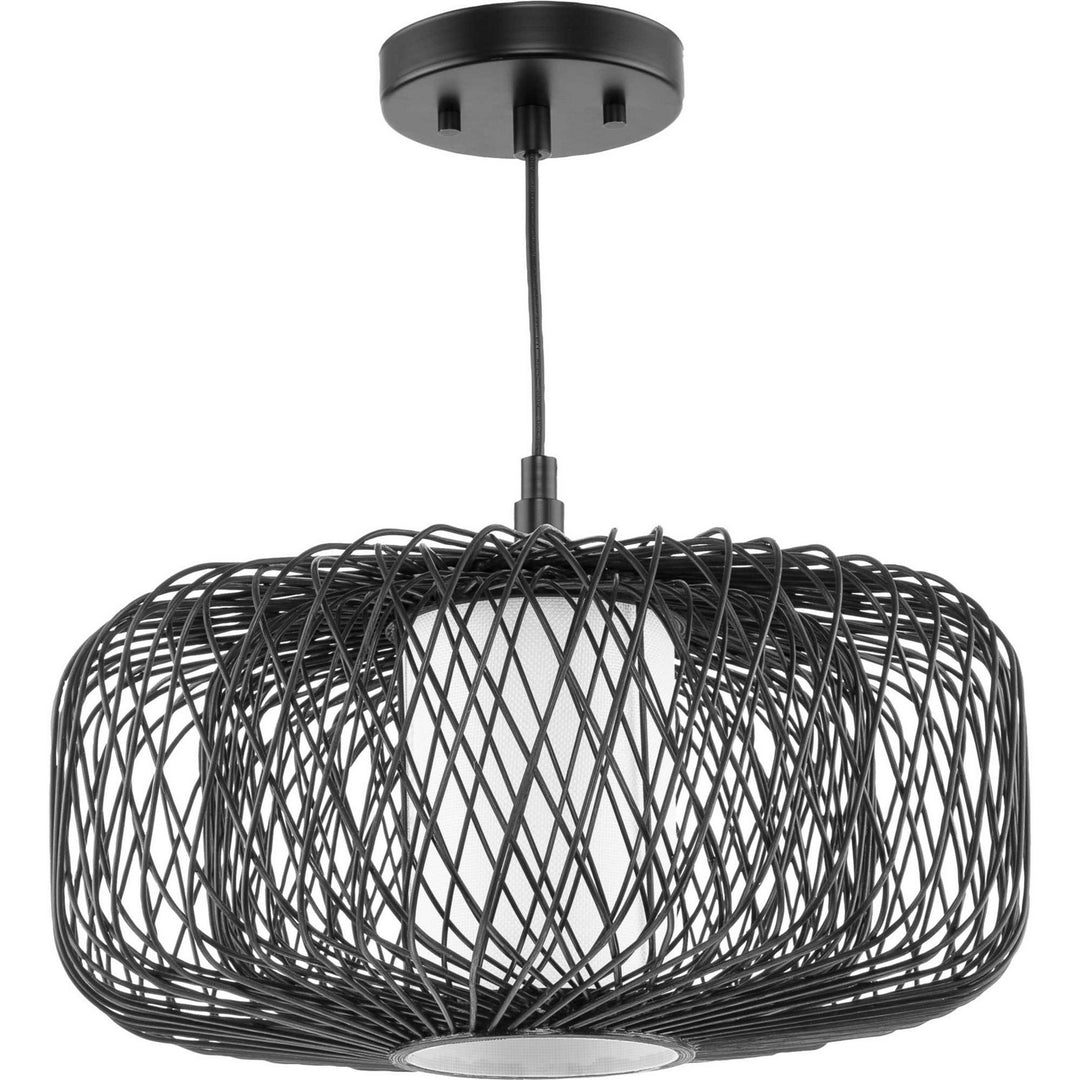 Progress Canada - P500396-202 - One Light Pendant - Cordova - Black Rattan