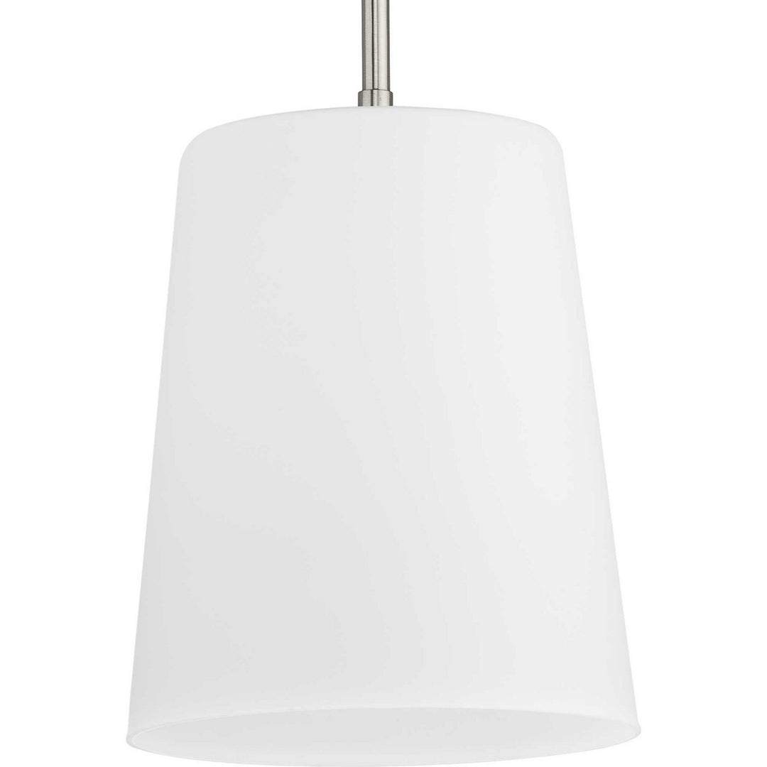 Clarion One Light Pendant in Brushed Nickel - available from The Lighting Shoppe, trusted by Canadian homeowners