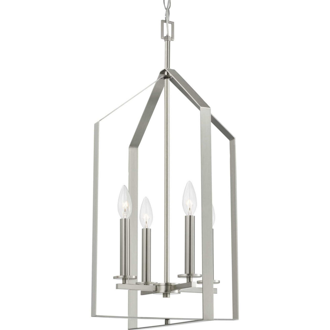 Progress Canada - P500432-009 - Four Light Foyer Pendant - Vertex - Brushed Nickel