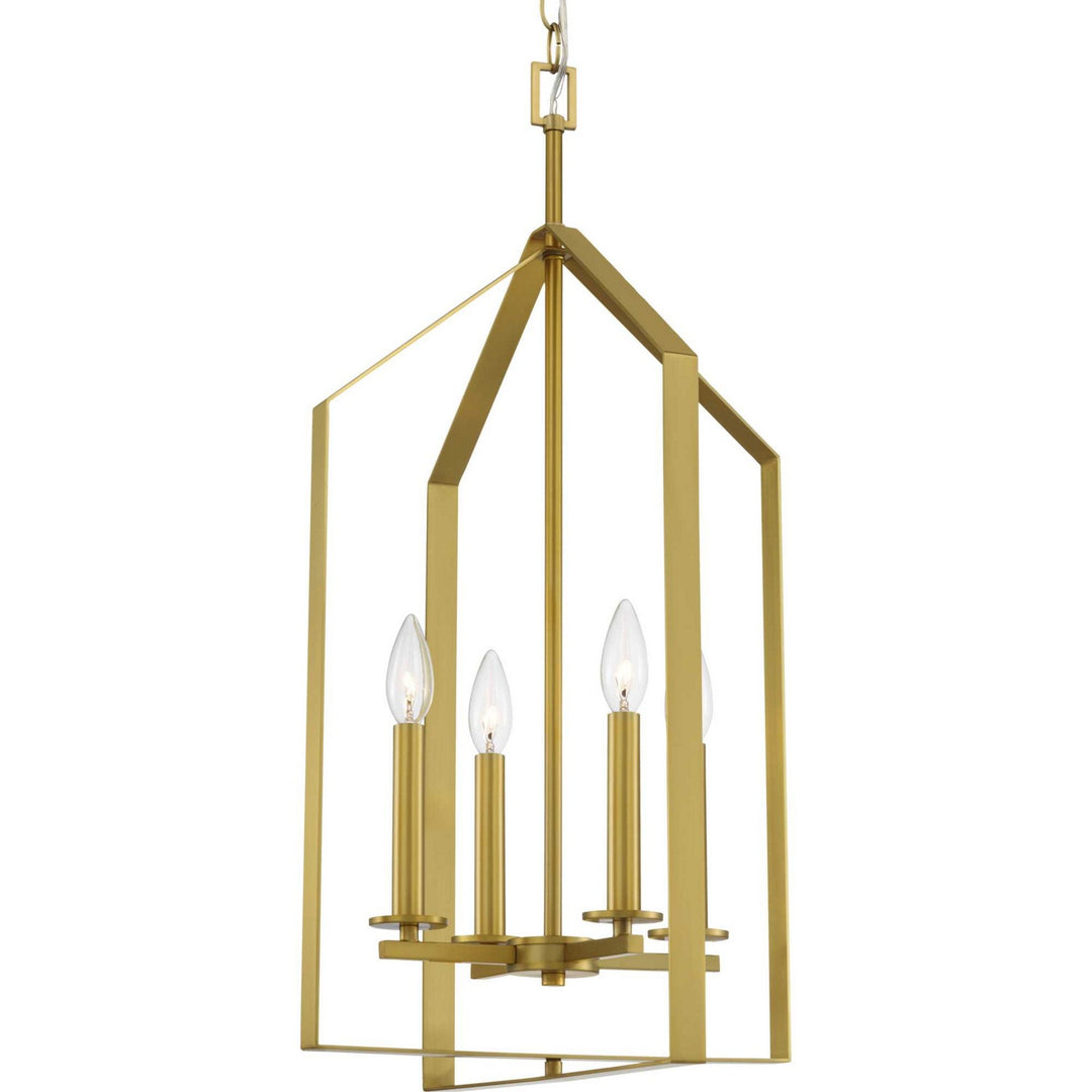 Progress Canada - P500432-191 - Four Light Foyer Pendant - Vertex - Brushed Gold