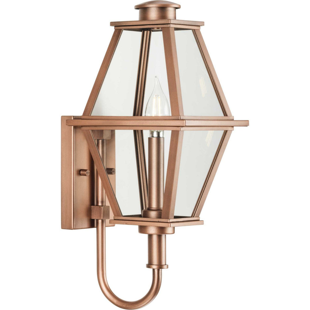 Bradshaw One Light Outdoor Wall Lantern in Antique Copper - available from The Lighting Shoppe, trusted by Canadian homeowners