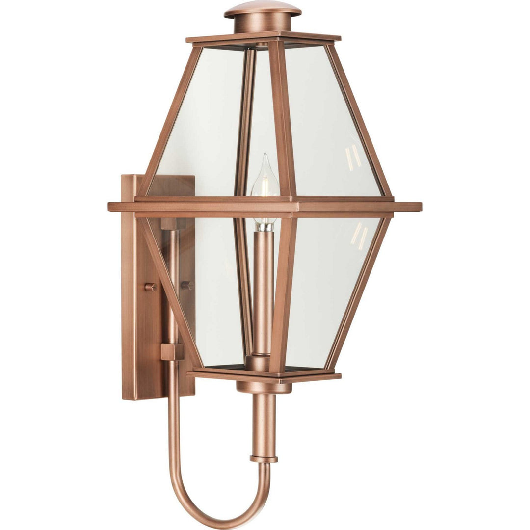 Bradshaw One Light Outdoor Wall Lantern in Antique Copper - available from The Lighting Shoppe, trusted by Canadian homeowners