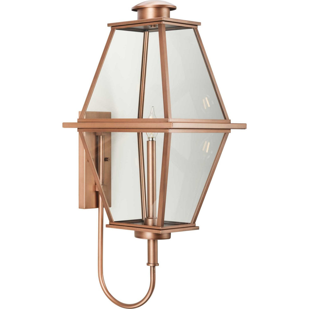 Bradshaw One Light Outdoor Wall Lantern in Antique Copper - available from The Lighting Shoppe, trusted by Canadian homeowners