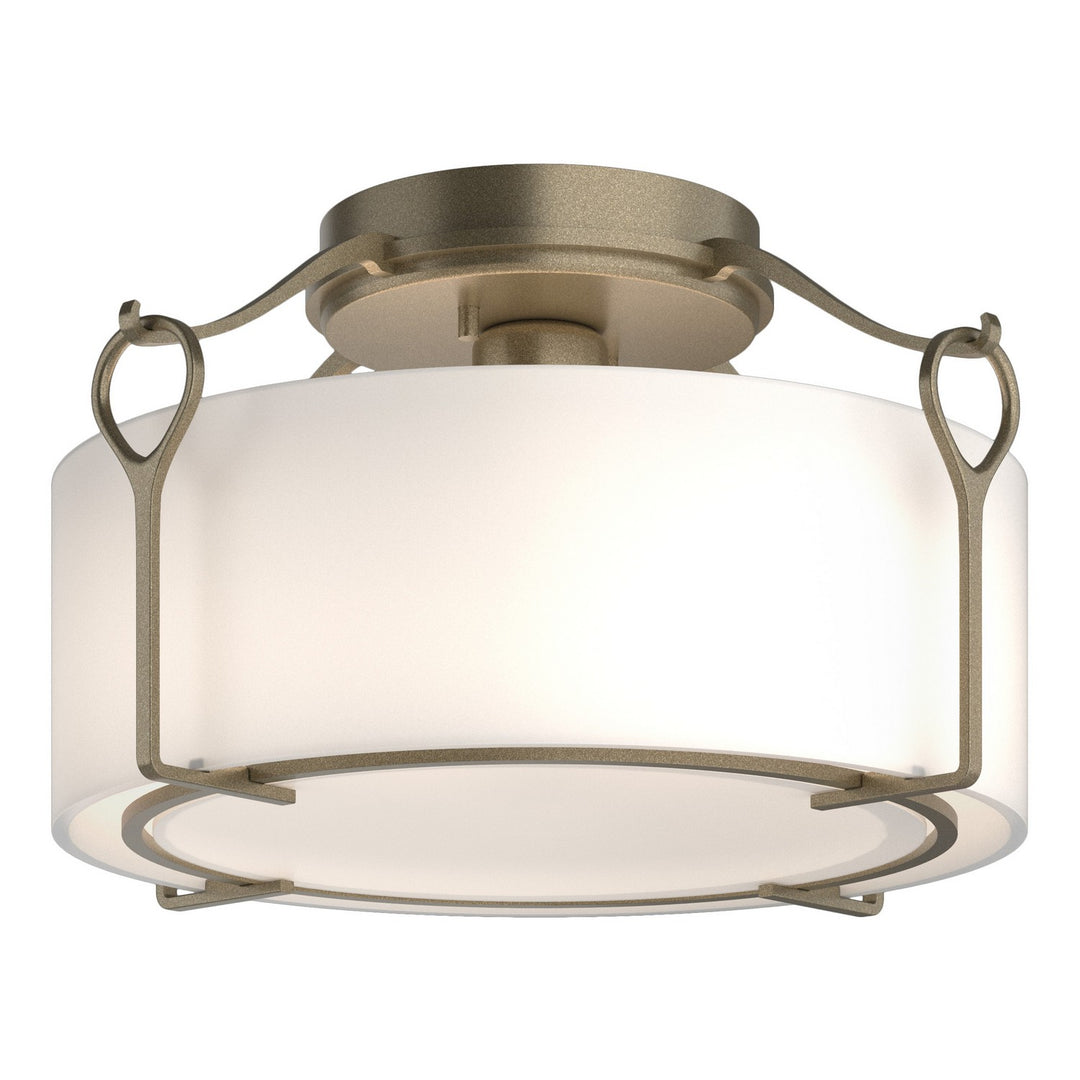 Bow One Light Semi-Flush Mount in Soft Gold - available from The Lighting Shoppe, trusted by Canadian homeowners