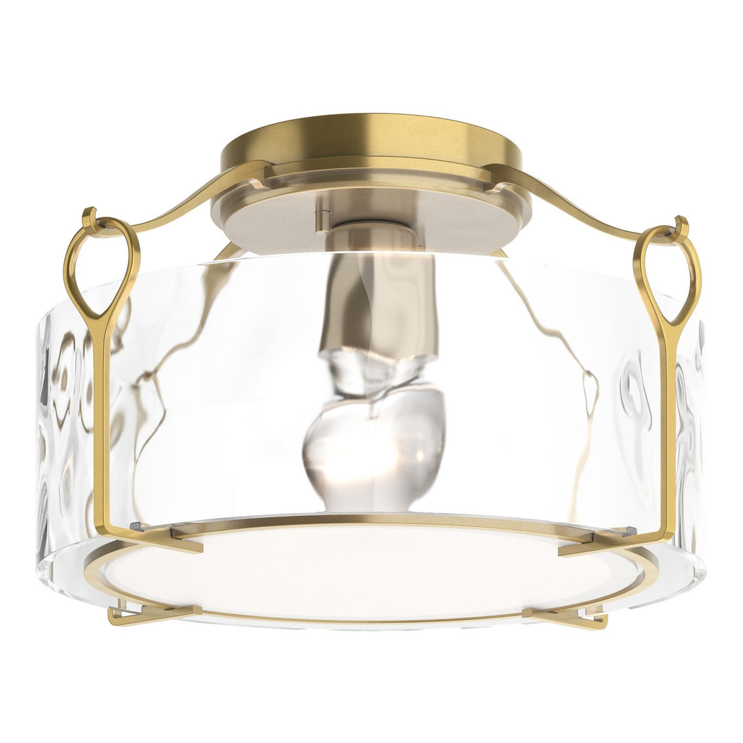 Bow One Light Semi-Flush Mount in Modern Brass - available from The Lighting Shoppe, trusted by Canadian homeowners