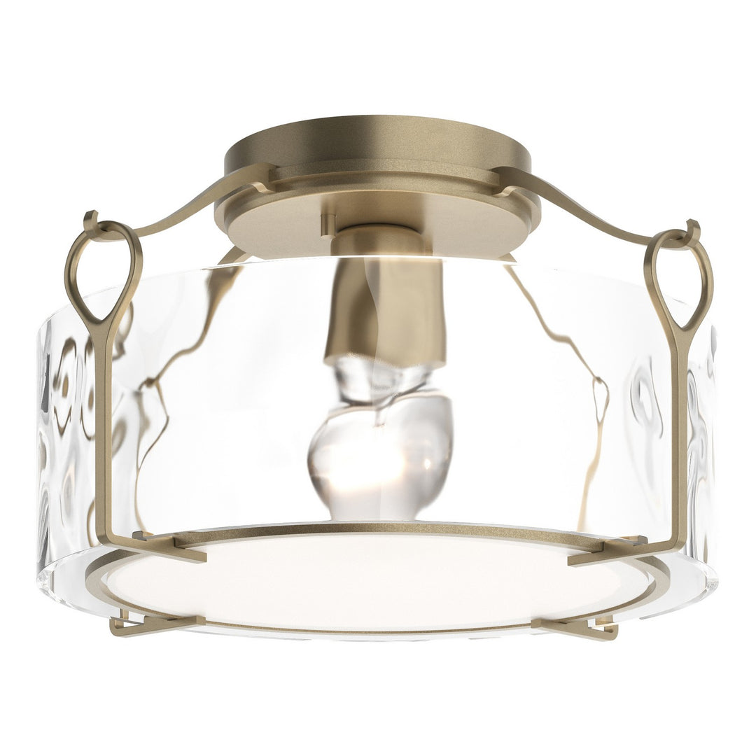 Bow One Light Semi-Flush Mount in Soft Gold - available from The Lighting Shoppe, trusted by Canadian homeowners