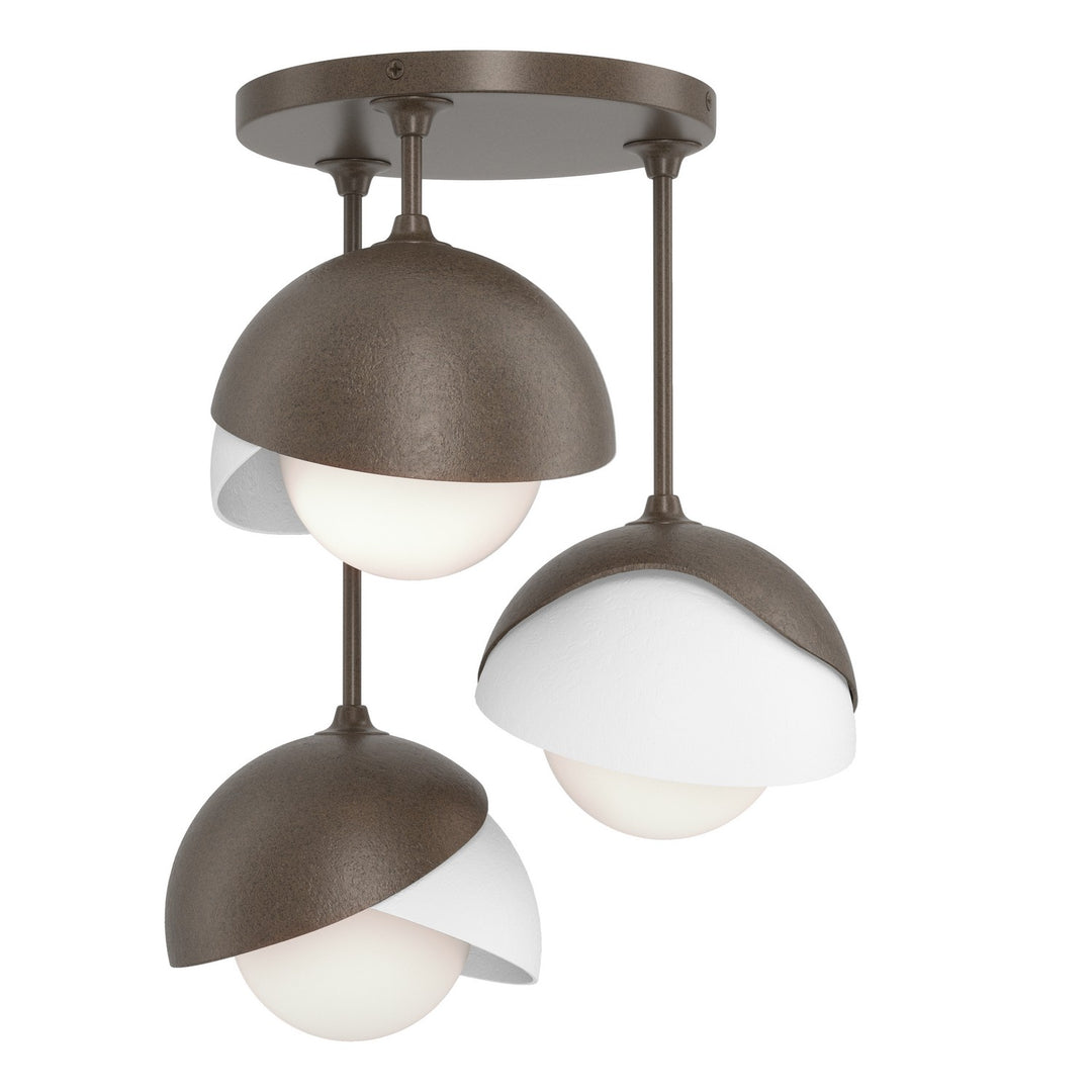 Brooklyn Three Light Semi-Flush Mount in Bronze - available from The Lighting Shoppe, trusted by Canadian homeowners