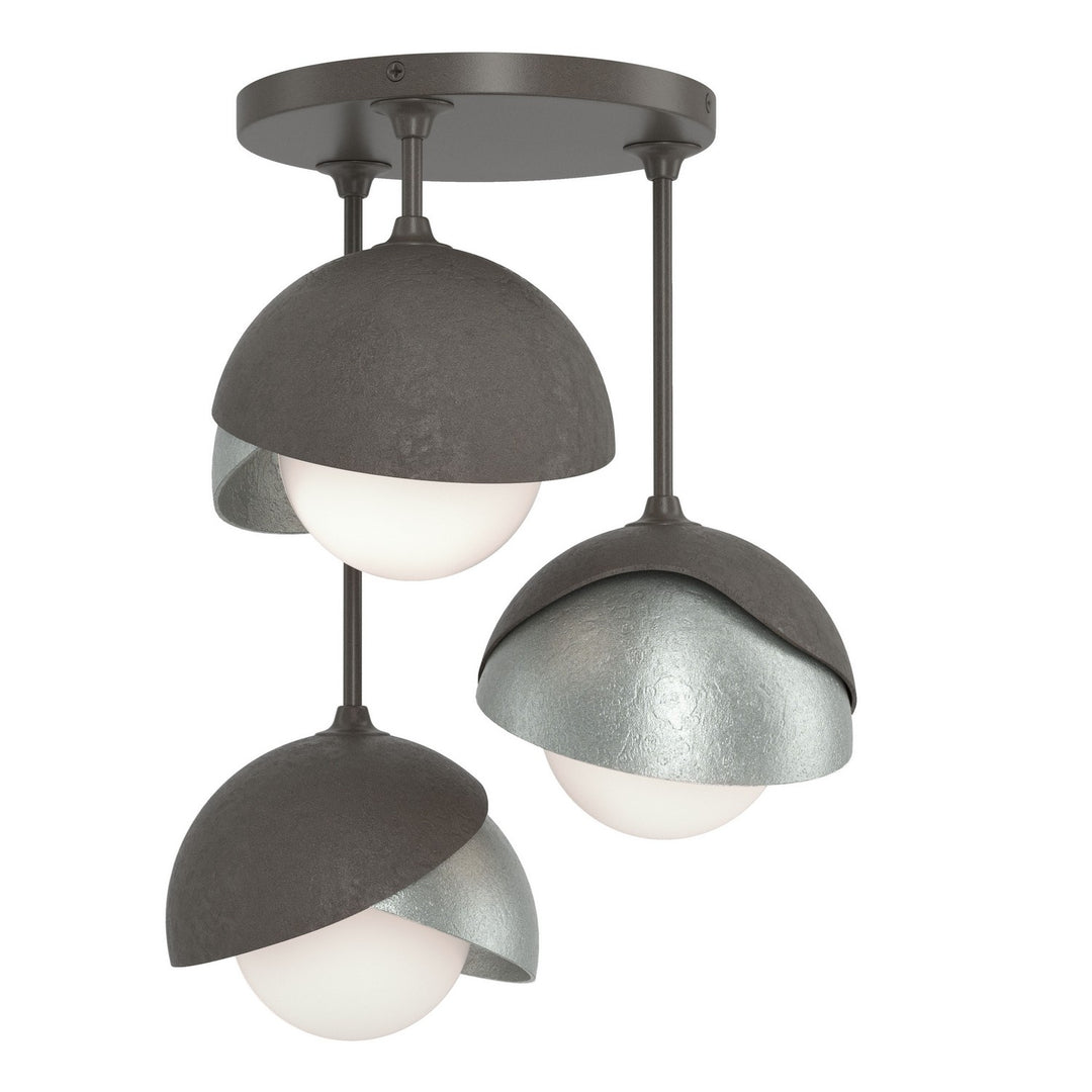 Brooklyn Three Light Semi-Flush Mount in Dark Smoke - available from The Lighting Shoppe, trusted by Canadian homeowners