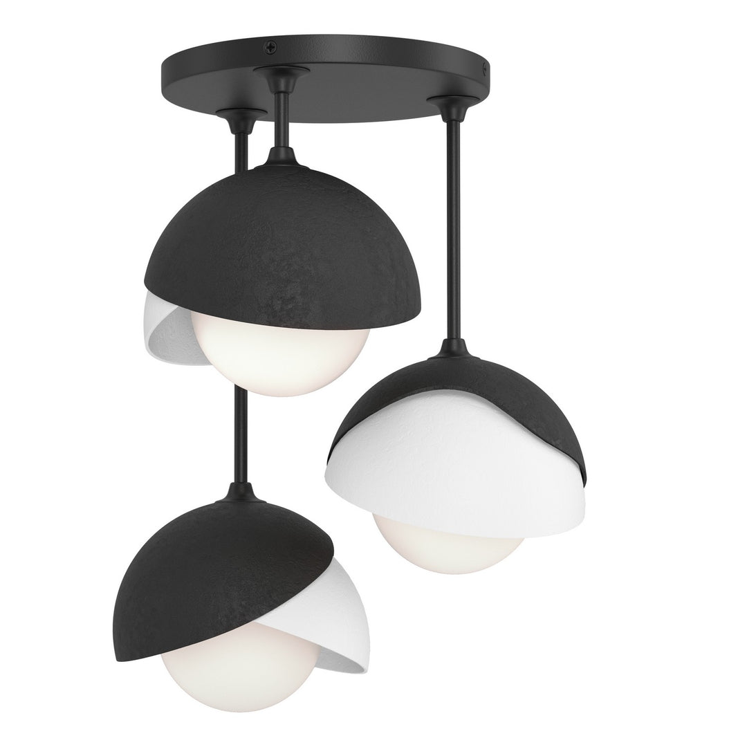 Brooklyn Three Light Semi-Flush Mount in Black - available from The Lighting Shoppe, trusted by Canadian homeowners