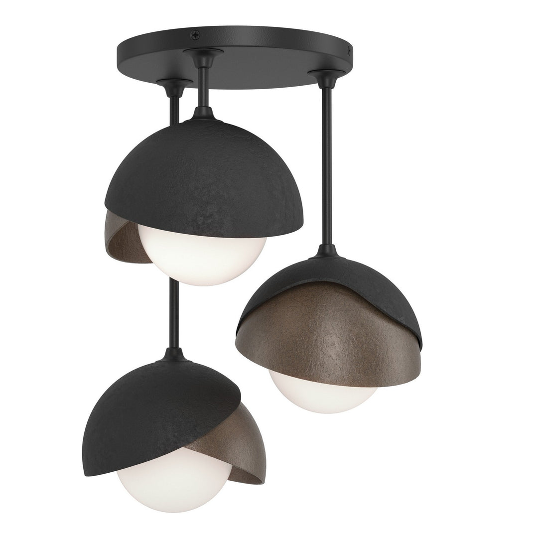 Brooklyn Three Light Semi-Flush Mount in Black - available from The Lighting Shoppe, trusted by Canadian homeowners