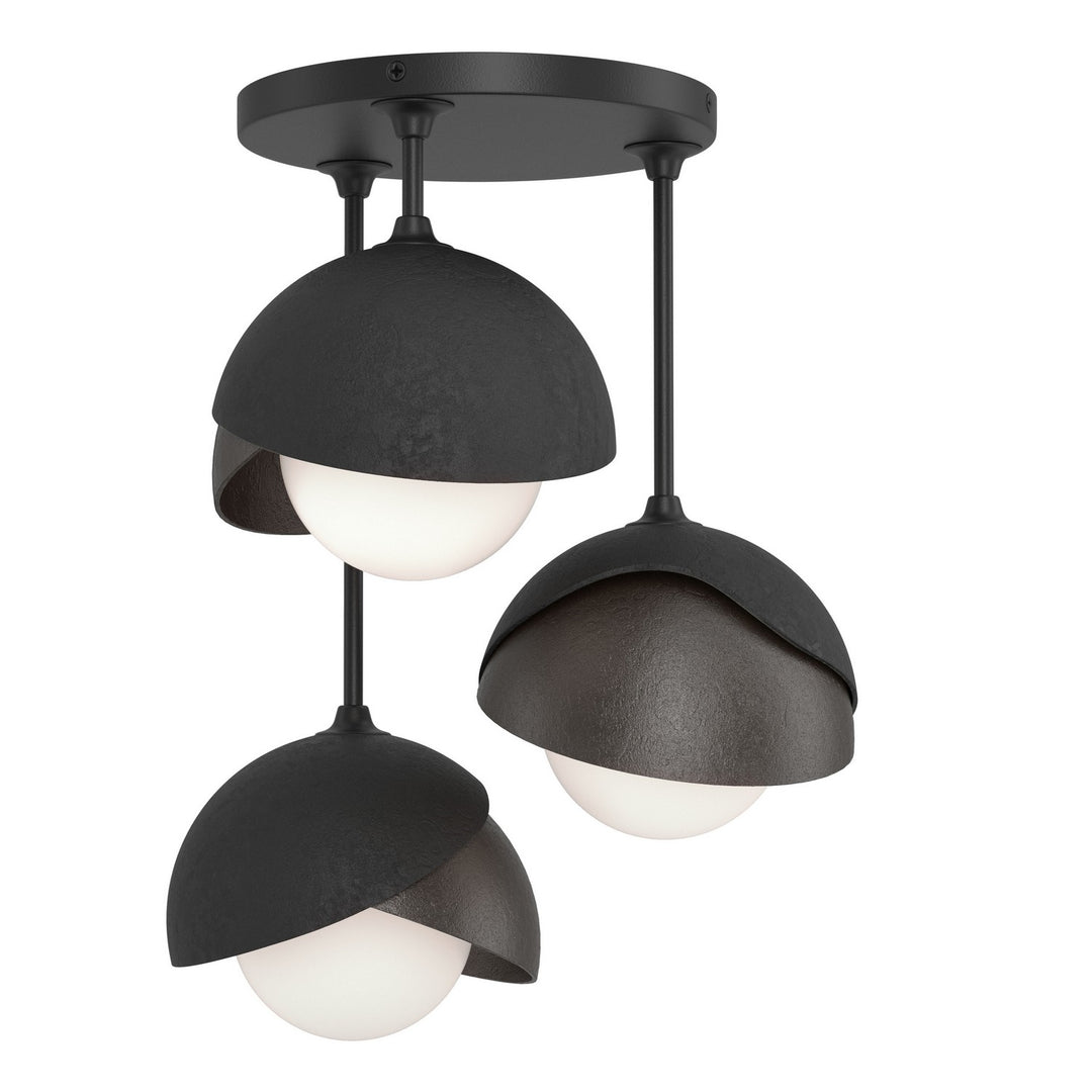 Brooklyn Three Light Semi-Flush Mount in Black - available from The Lighting Shoppe, trusted by Canadian homeowners